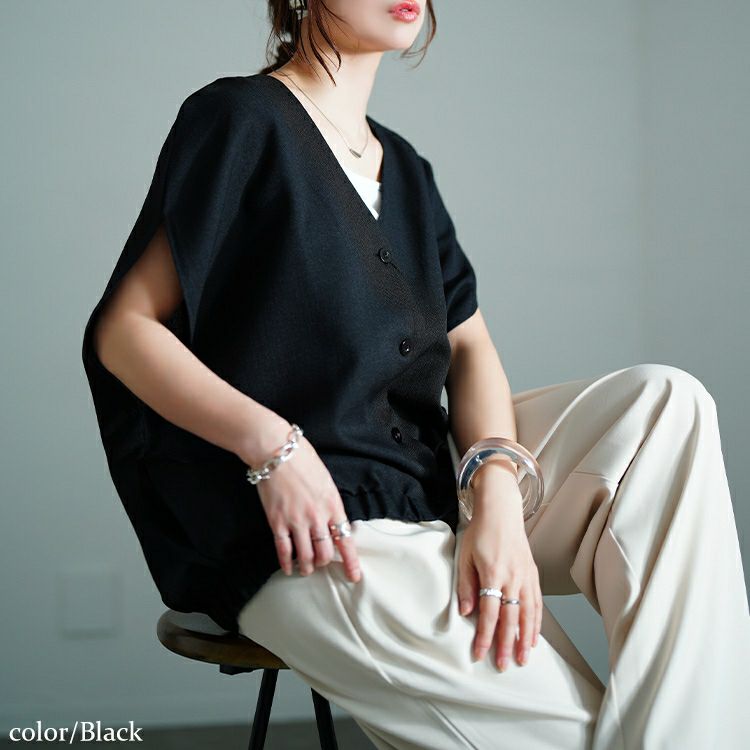大きいサイズ レディース Vネックラウンドドルマンシャツ　sw-0760 【メール便可】