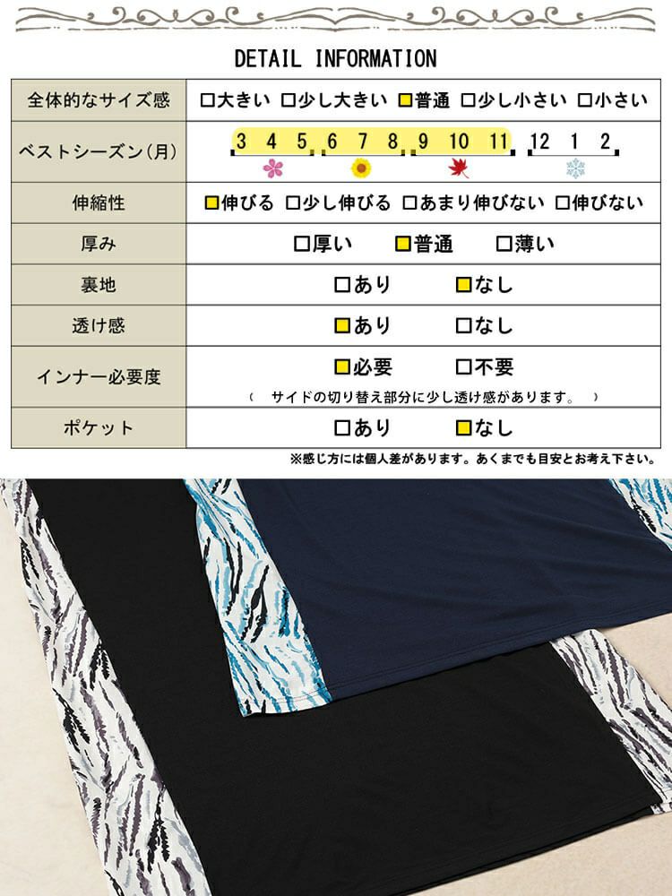 大きいサイズ レディース アート柄サイド切り替えワンピース　cast-5554041 【メール便可】