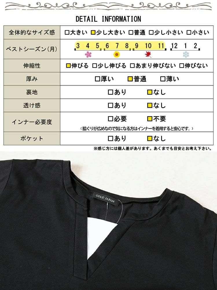 大きいサイズ レディース フレアスリーブフェイクレイヤードチュニック　bai-0183 【メール便可】