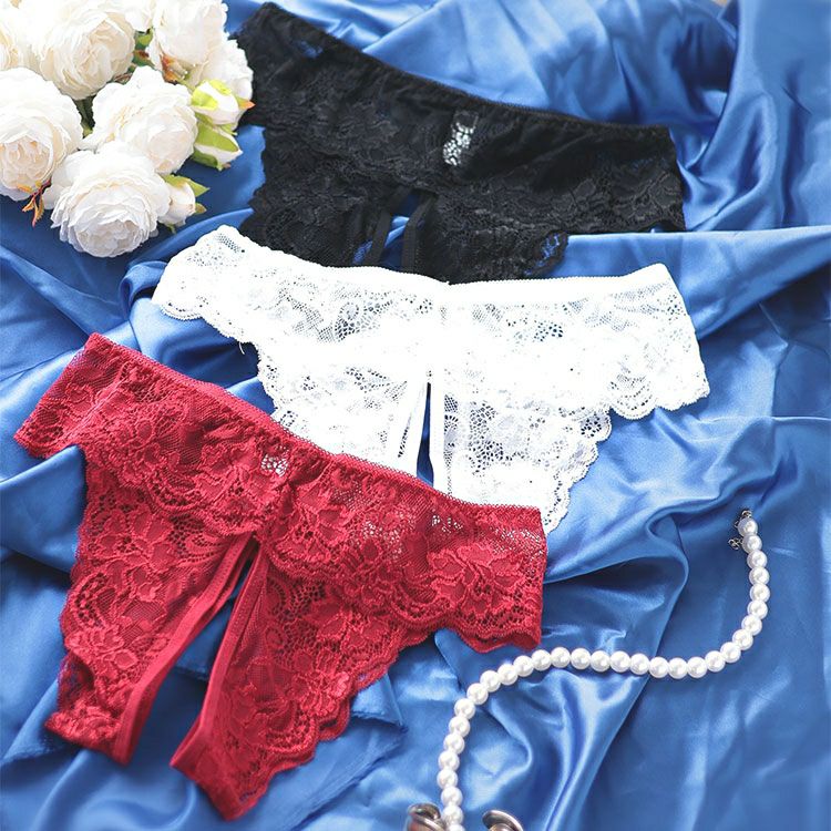 大きいサイズ レディース 股割れ総レースショーツ　goldy-1693【メール便可】