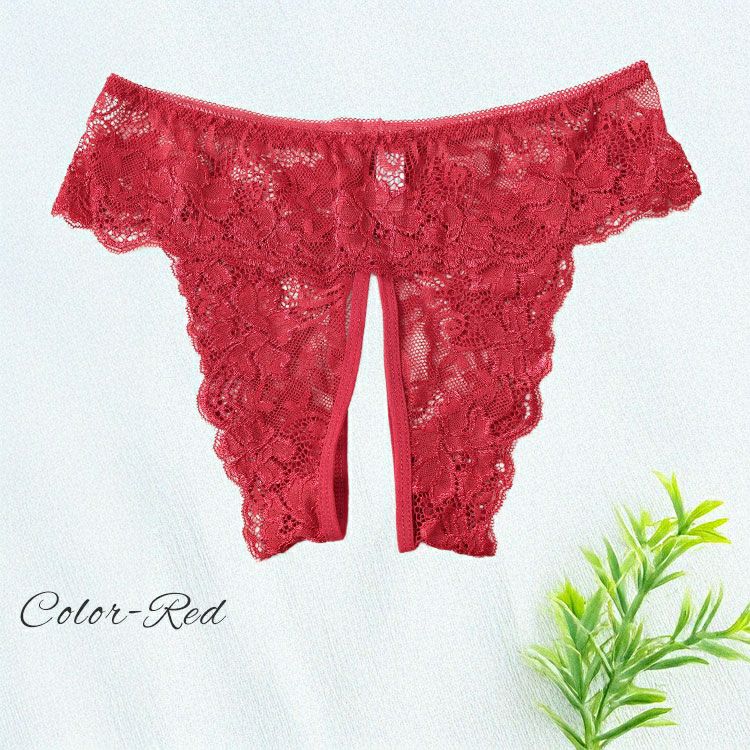 大きいサイズ レディース 股割れ総レースショーツ　goldy-1693【メール便可】
