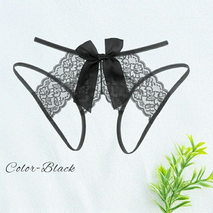 大きいサイズ レディース バックリボン股割れレースTバックショーツ　goldy-1691【メール便可】