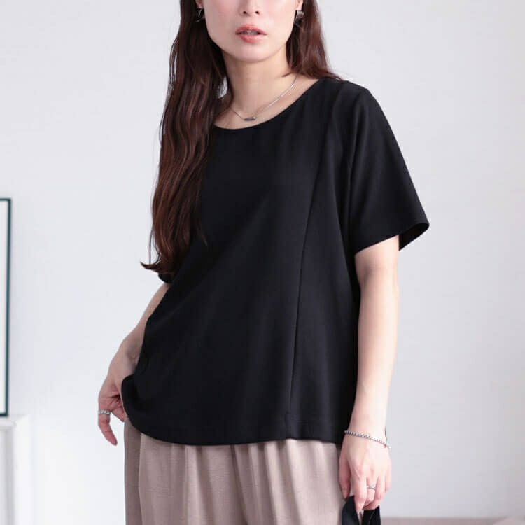 大きいサイズ レディース 接触冷感＆UVカット＆吸汗速乾ラウンドネックTシャツ　cpdai-659838【メール便可】