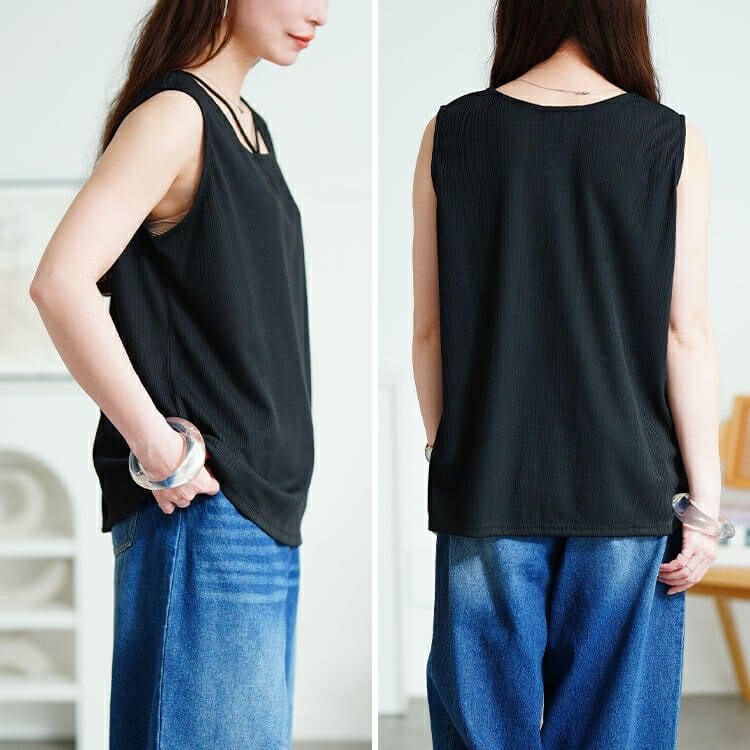 大きいサイズ レディース ホルターネックランダムリブタンクトップ　cpdai-659856【メール便可】