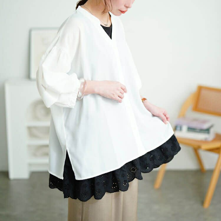 大きいサイズ レディース 接触冷感裾レースコットンタンクトップ　cpdai-659706【メール便可】