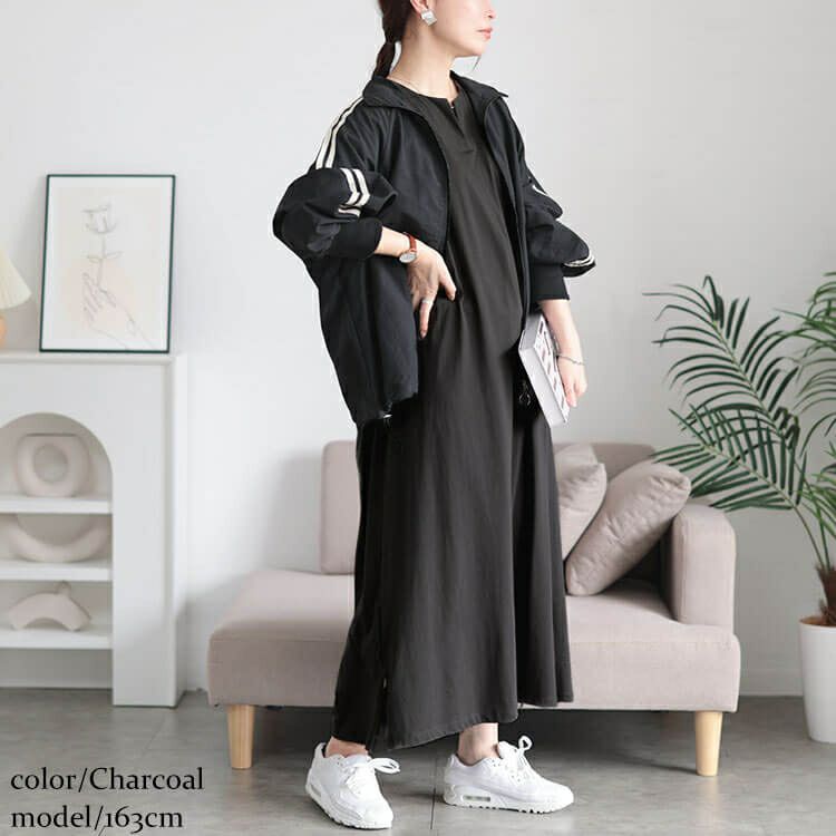 大きいサイズ レディース 接触冷感＆UVカットコットンワンピース　cpdai-659854【メール便可】