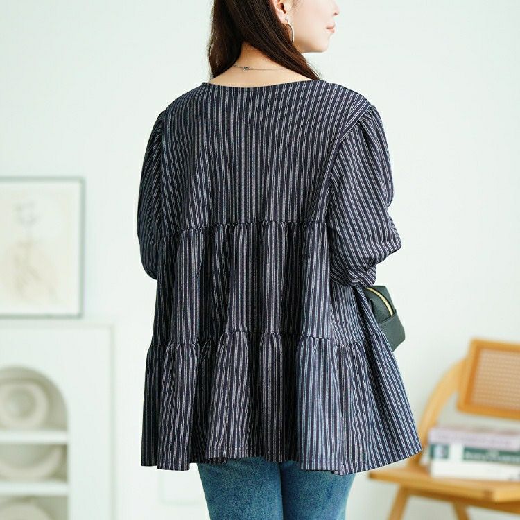 大きいサイズ レディース 接触冷感鹿の子ティアードチュニック　cpdai-659787【メール便可】