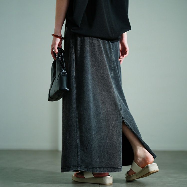 大きいサイズ レディース カットデニムナロースカート　sada-6931【メール便可】