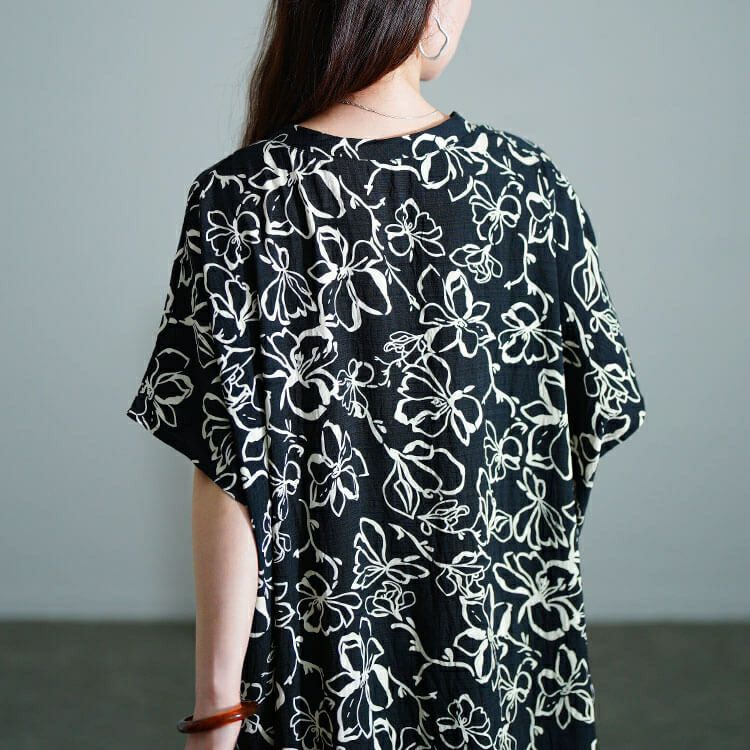 大きいサイズ レディース 花柄マキシ丈ワンピース　gold937【メール便可】