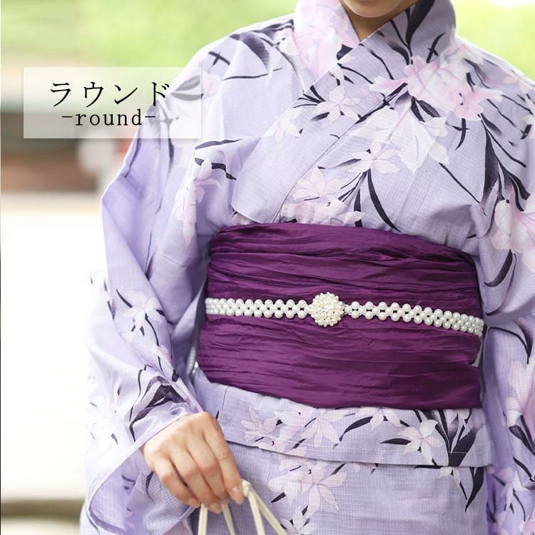 大きいサイズ レディース パールの帯飾り　yukata-s10025 【メール便可】 ラウンド