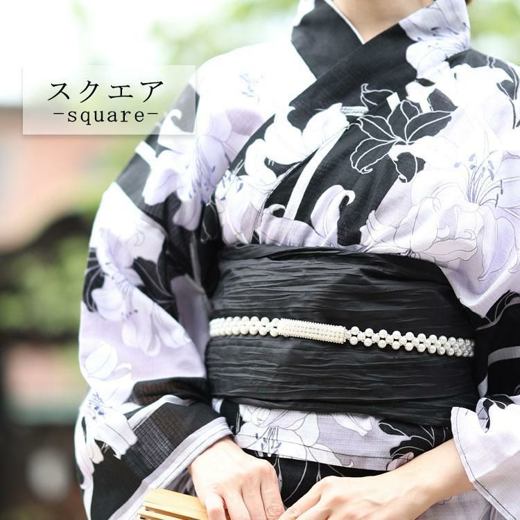 大きいサイズ レディース パールの帯飾り　yukata-s10025 【メール便可】 スクエア