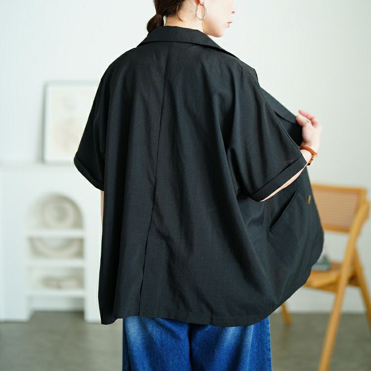 大きいサイズ レディース ダブルボタンオーバーサイズジャケット　plan-381012 【メール便可】