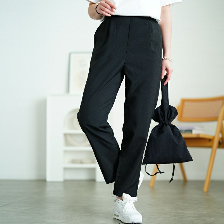 大きいサイズ レディース ウエストタックテーパードパンツ　plan-381013 【メール便可】