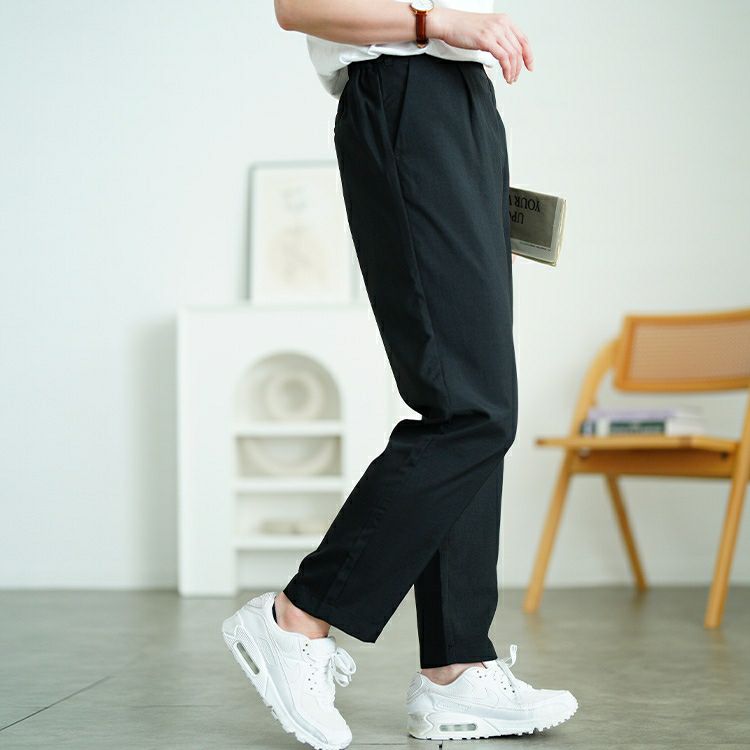 大きいサイズ レディース ウエストタックテーパードパンツ　plan-381013 【メール便可】