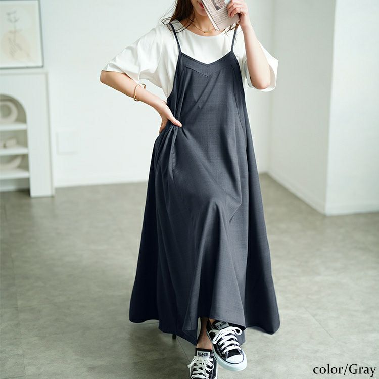 大きいサイズ レディース 接触冷感キャミワンピース　nw-25028