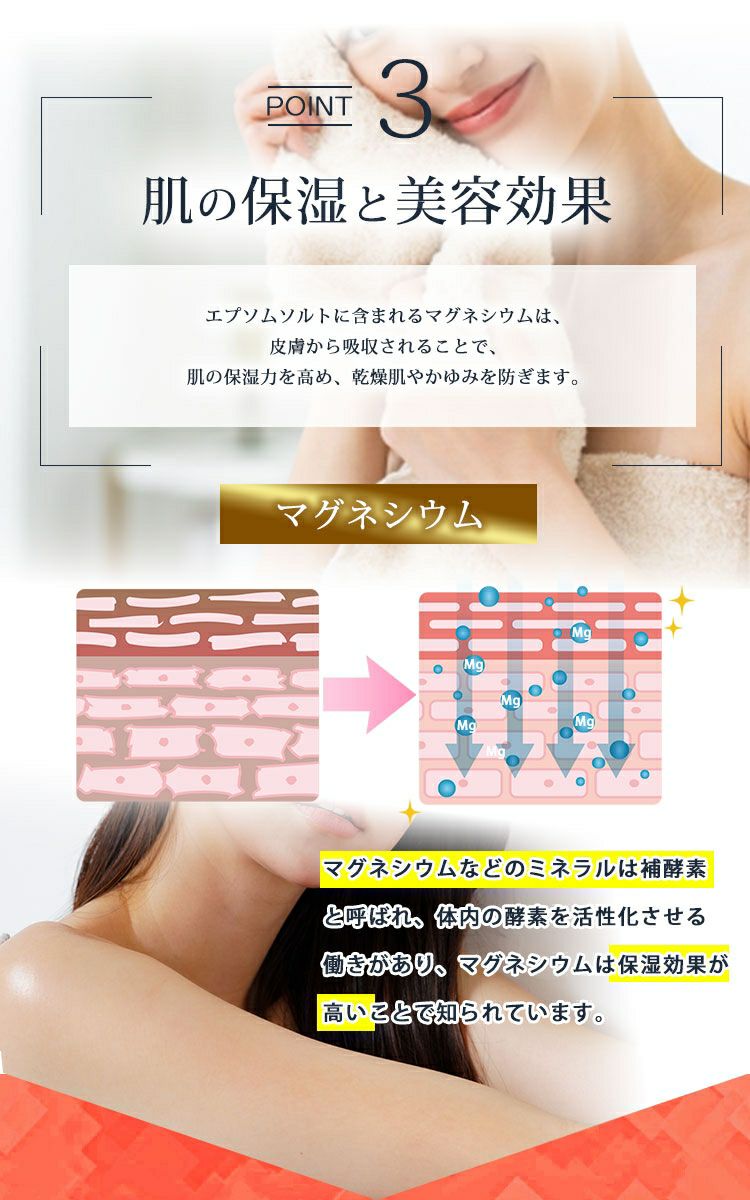 大きいサイズ レディース 1回約150円で美肌泉質の極上温泉！エプソムバスソルト【アセカキタイ】　map-43