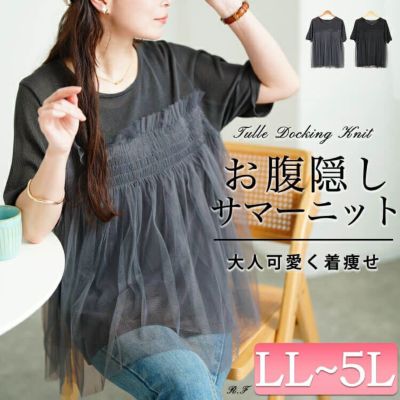 大きいサイズ レディース チュールビスチェドッキングニット　sum-0014【メール便可】
