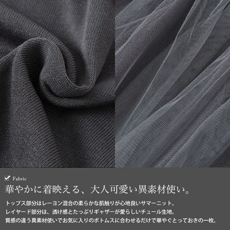 大きいサイズ レディース チュールビスチェドッキングニット　sum-0014【メール便可】