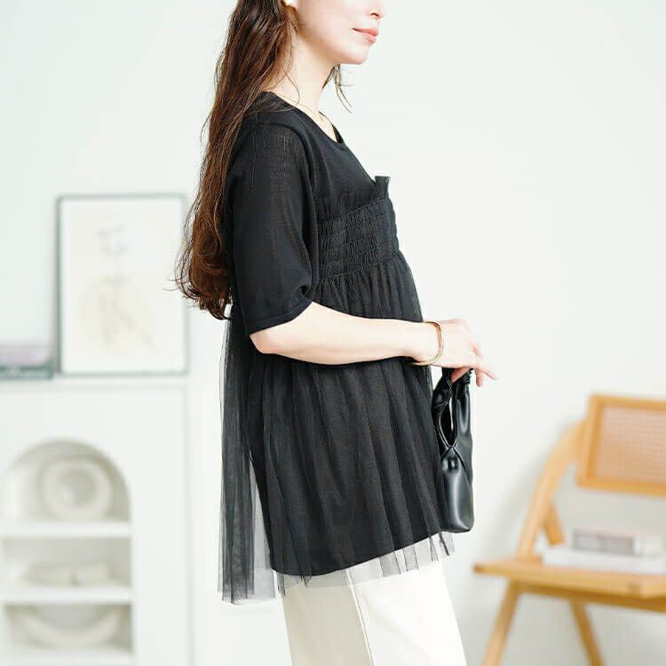 大きいサイズ レディース チュールビスチェドッキングニット　sum-0014【メール便可】