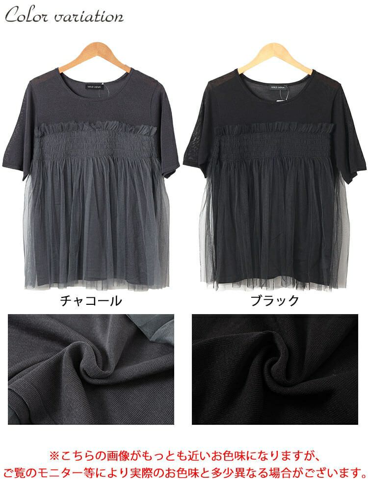 大きいサイズ レディース チュールビスチェドッキングニット　sum-0014【メール便可】