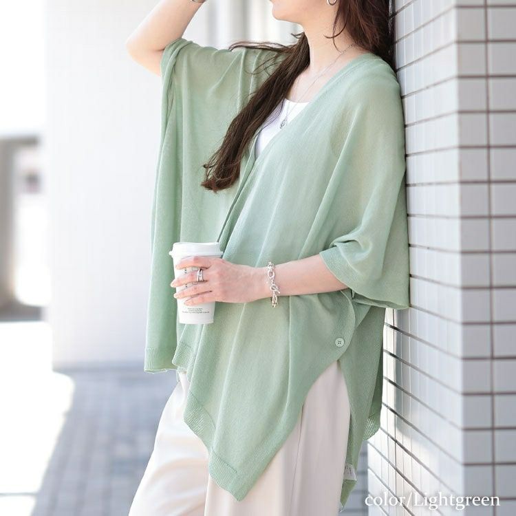 大きいサイズ レディース サイドボタンシアードルマンカーディガン　sum-0011【メール便可】