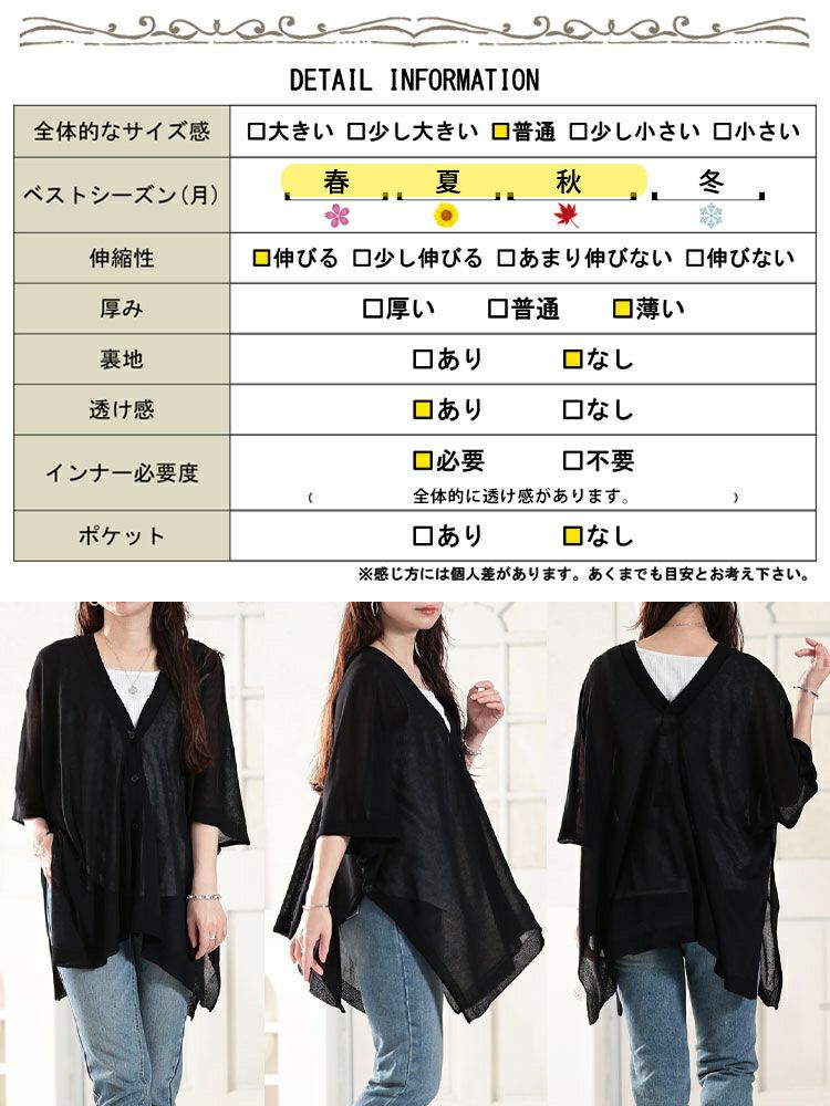 大きいサイズ レディース サイドボタンシアードルマンカーディガン　sum-0011【メール便可】