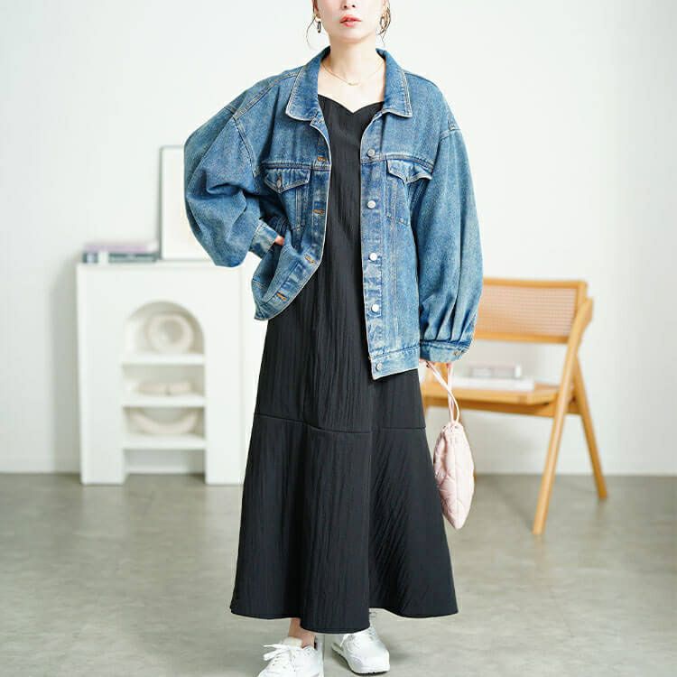 大きいサイズ レディース 前後2wayパフスリーブワンピース　sum-0008【メール便可】