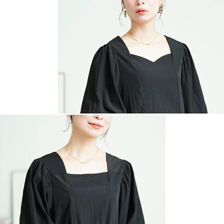 大きいサイズ レディース 前後2wayパフスリーブワンピース　sum-0008【メール便可】