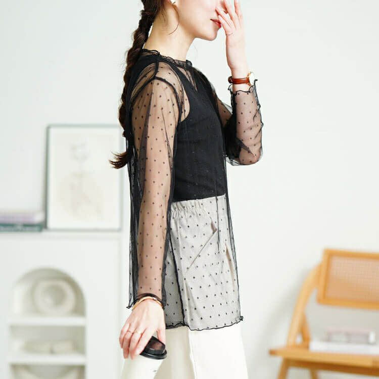 大きいサイズ レディース シアードットメロートップス　sum-0007【メール便可】