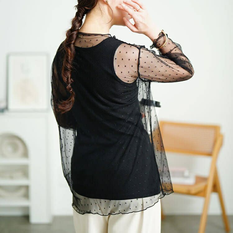 大きいサイズ レディース シアードットメロートップス　sum-0007【メール便可】