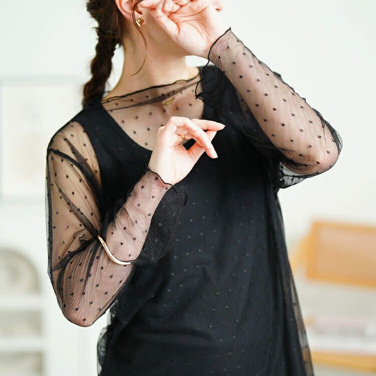 大きいサイズ レディース シアードットメロートップス　sum-0007【メール便可】