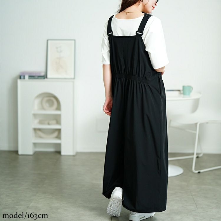 大きいサイズ レディース ウエストシャーリングサロペットパンツ　nw-25030