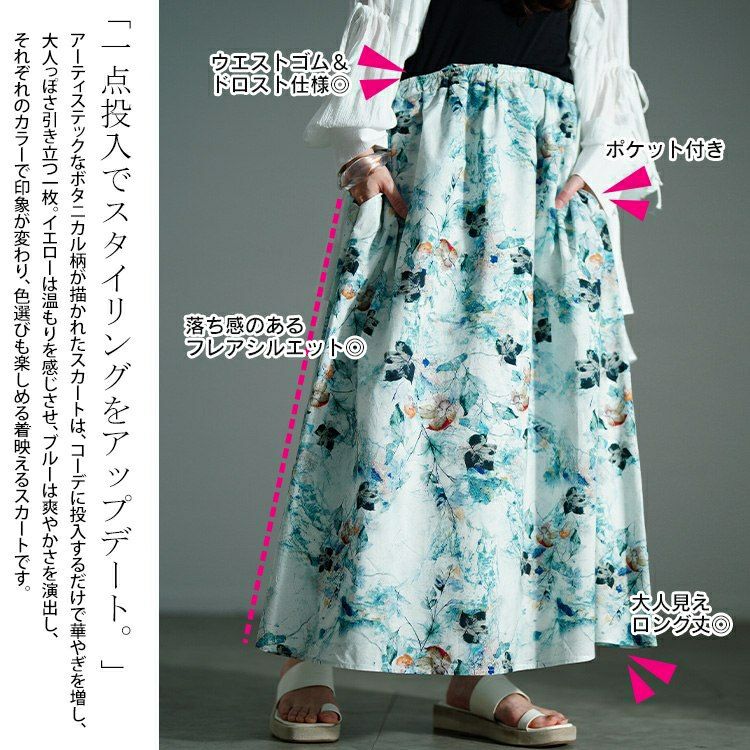 大きいサイズ レディース 花柄フレアスカート　nw-25026【メール便可】