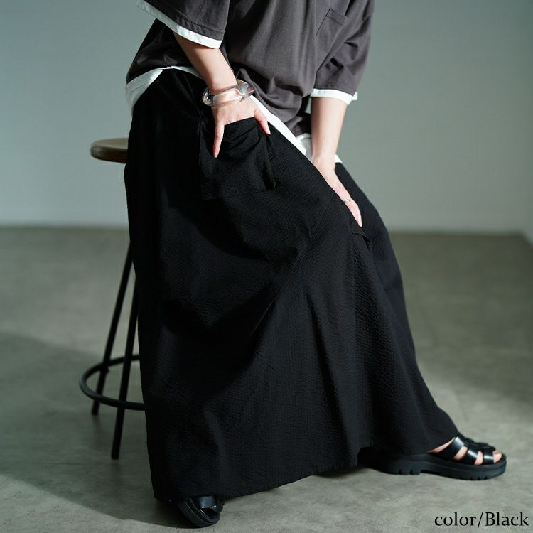 大きいサイズ レディース ランダムタックスカート　nw-25024