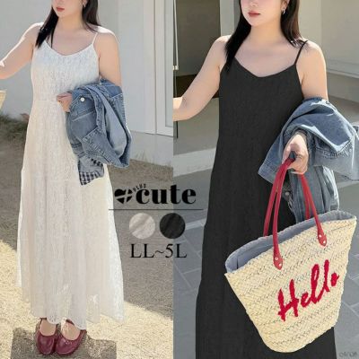 大きいサイズ レディース 総レースキャミロングワンピース　goldy-1676【メール便可】