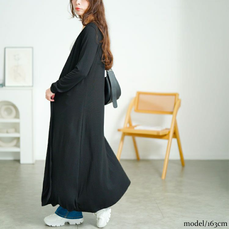 大きいサイズ レディース ロング丈Vネックカーディガン　goldy-1672【メール便可】