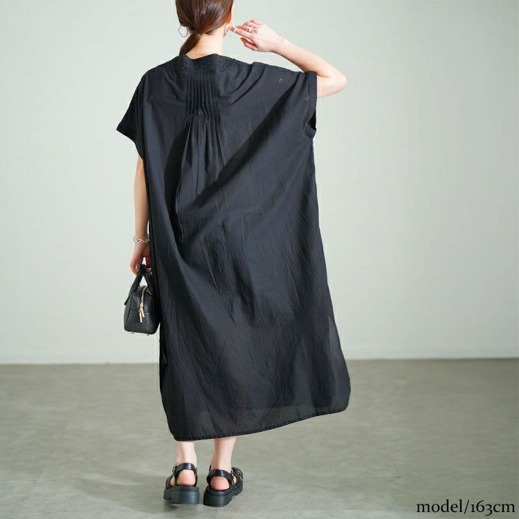 大きいサイズ レディース レース模様ドルマンシャツワンピース　kt-24mi6