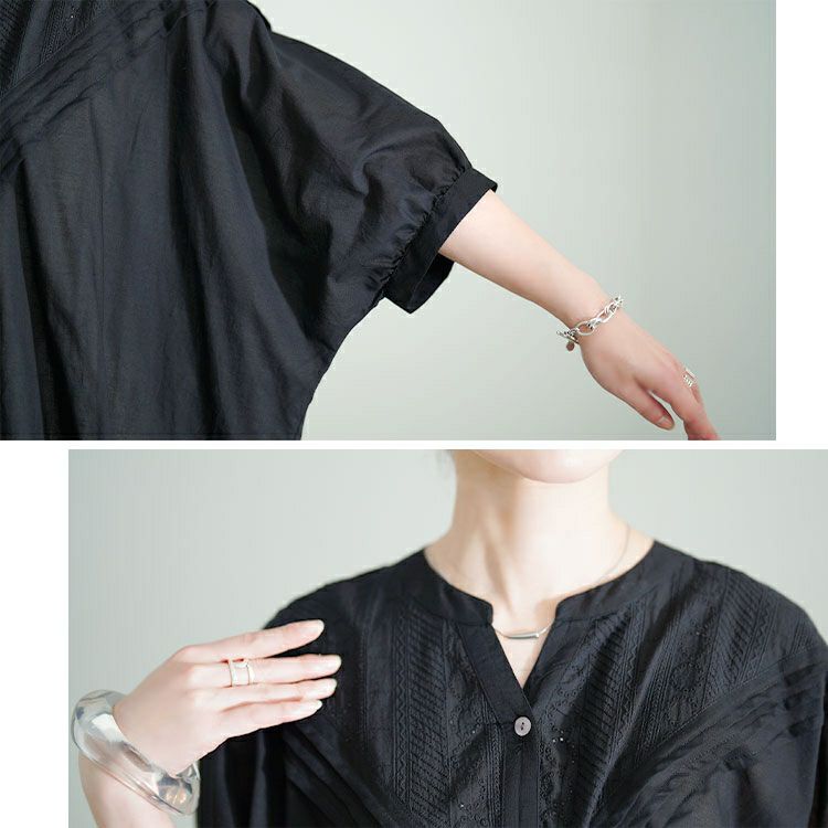 大きいサイズ レディース キーネックドルマンシャツ　kt-24mi8【メール便可】