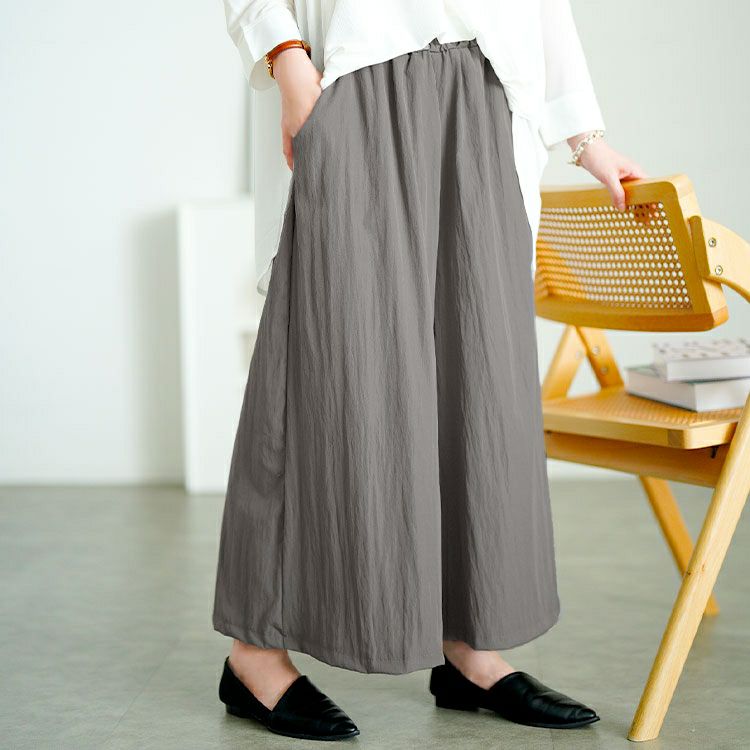 大きいサイズ レディース タックギャザーワイドパンツ　goldy-1669【メール便可】