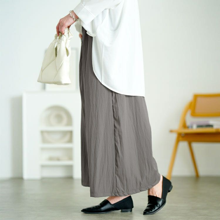 大きいサイズ レディース タックギャザーワイドパンツ　goldy-1669【メール便可】