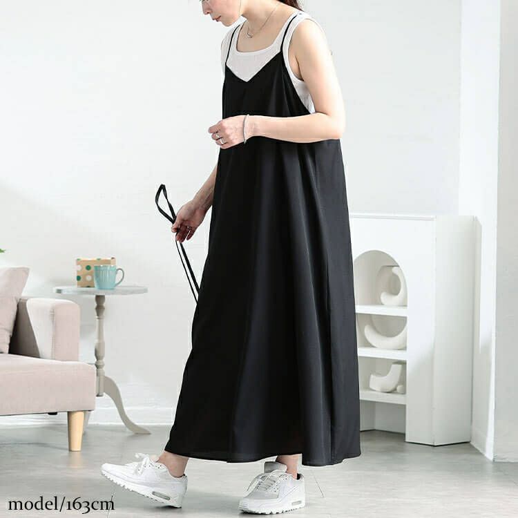 大きいサイズ レディース 後レースアップキャミワンピース　tog-1050 【メール便可】