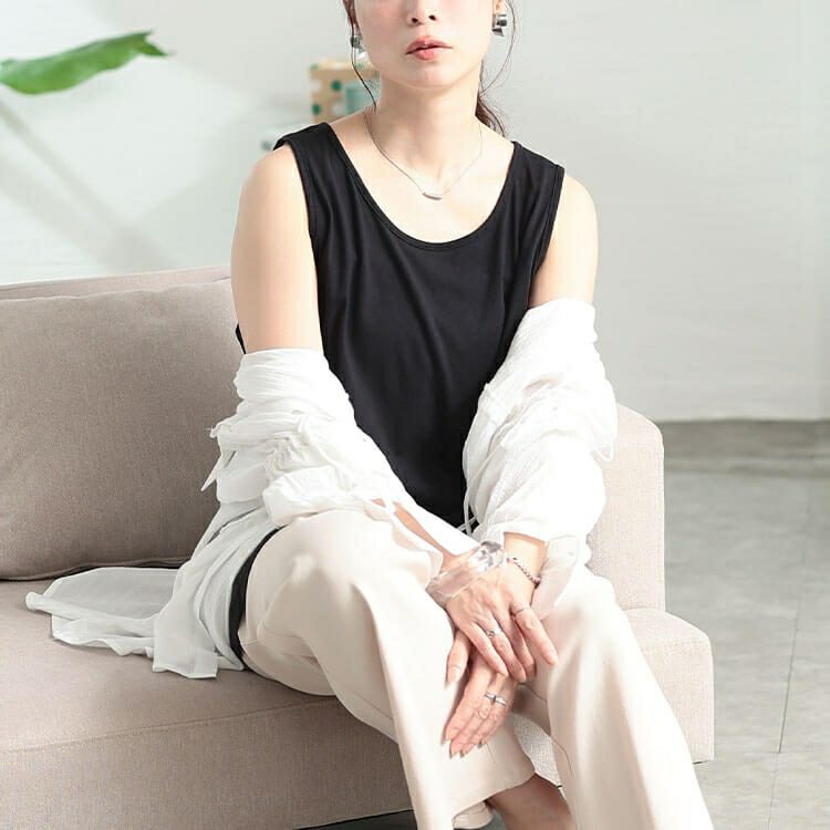 大きいサイズ レディース コットンロングタックトップ　kt-4407 【メール便可】