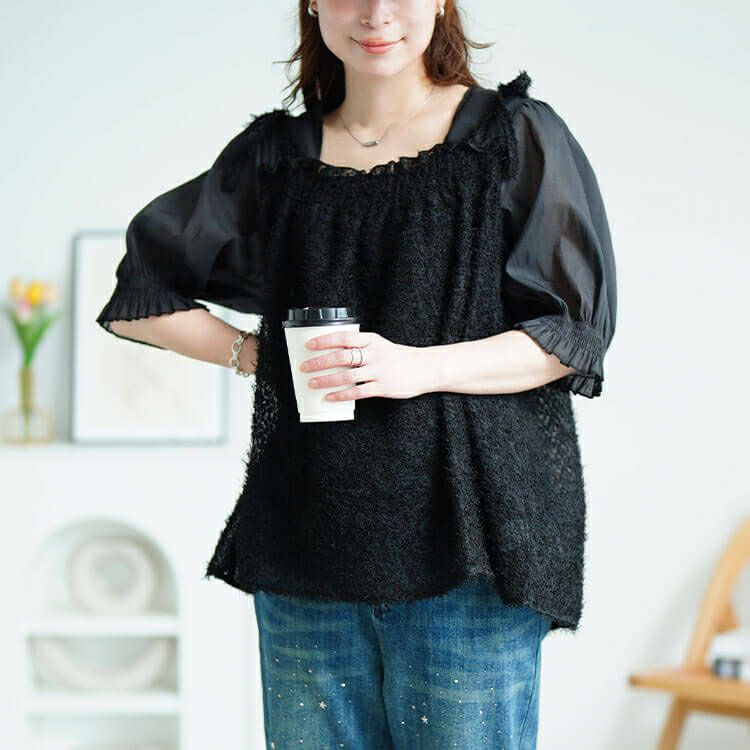 大きいサイズ レディース フリンジキャミドッキングチュニック　fem-581 【メール便可】