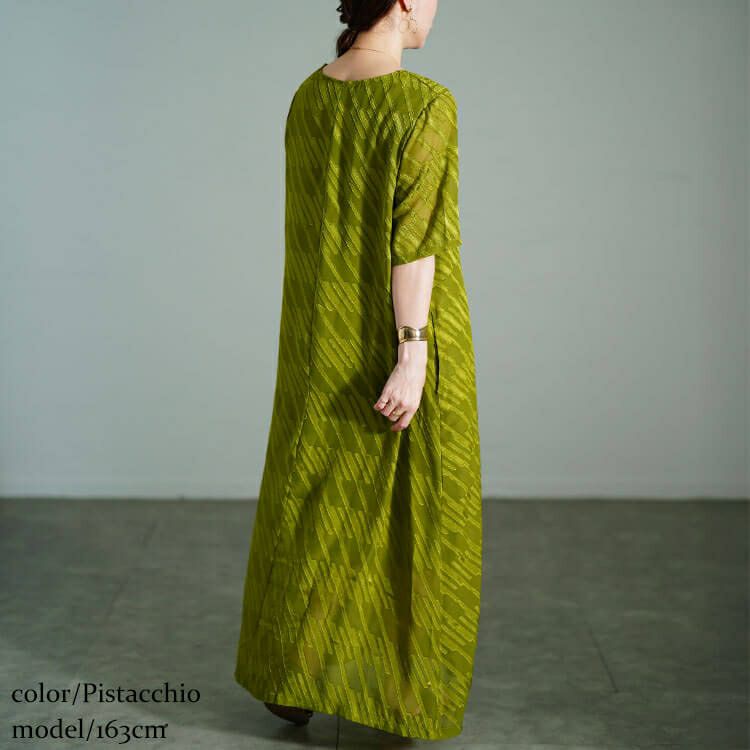 大きいサイズ レディース スラッシュシフォンジャガードワンピース　maru-30181 【メール便可】