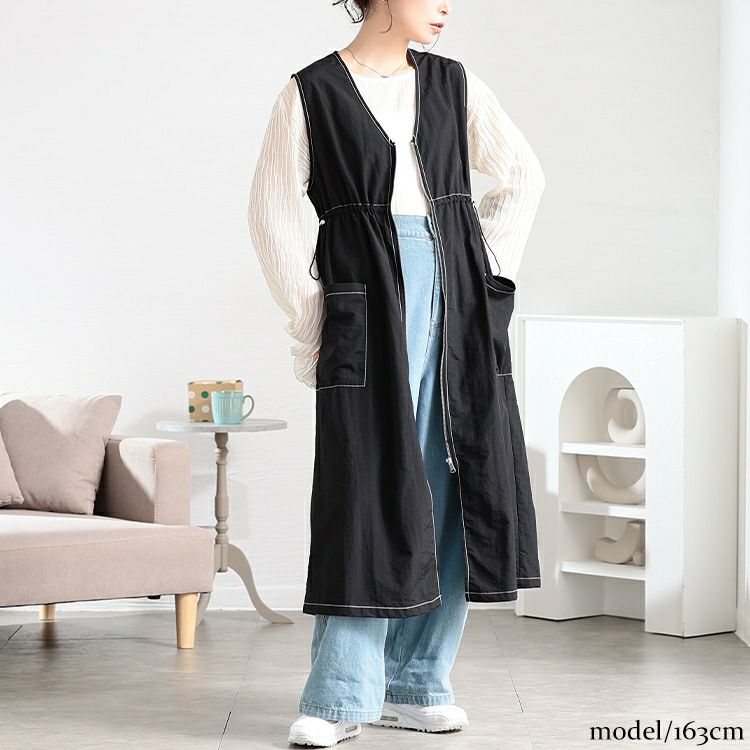 大きいサイズ レディース ナイロン配色ステッチジャンパースカート tog