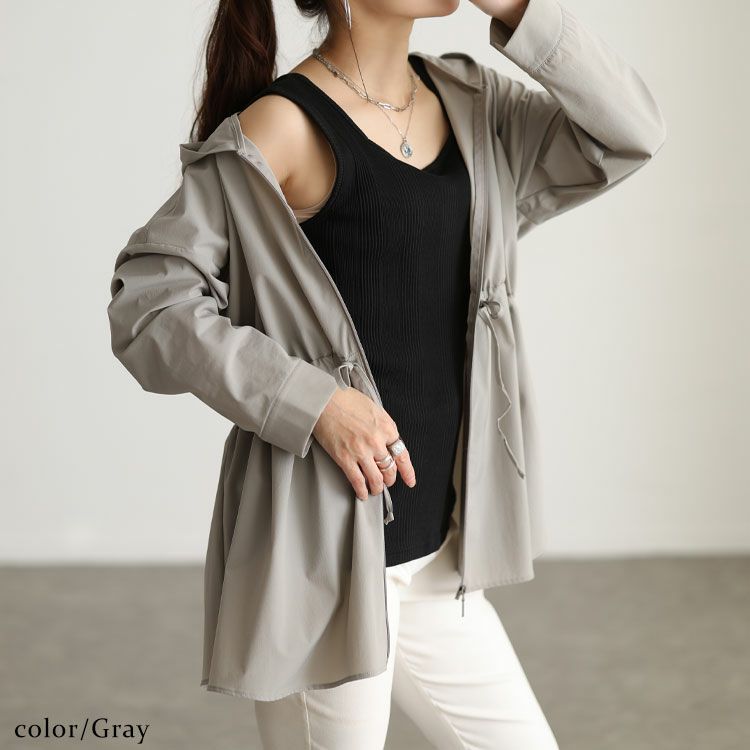 大きいサイズ レディース UVカット＆耐塩素ドロストラッシュガード　mnfk-858301