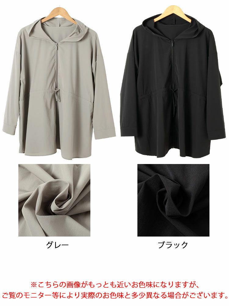 大きいサイズ レディース UVカット＆耐塩素ドロストラッシュガード　mnfk-858301