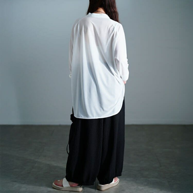 大きいサイズ レディース サッカー裾ギャザーワイドパンツ　nw-25033