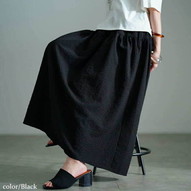 大きいサイズ レディース サッカー切り替えフレアスカート　nw-25032