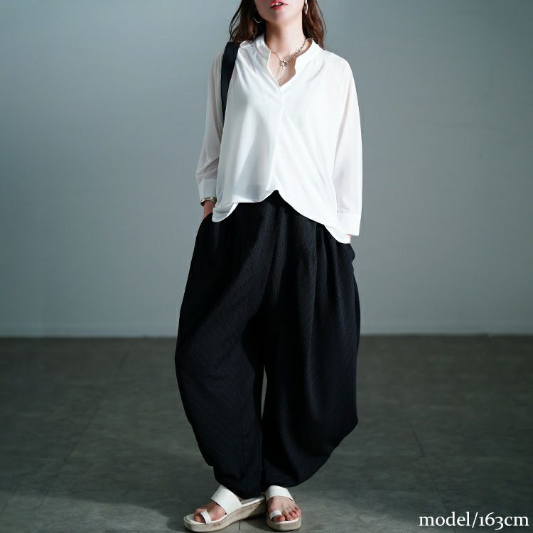 大きいサイズ レディース 楊柳変形サーカスパンツ　sw-0776